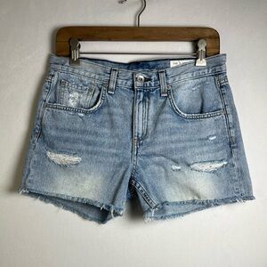 Rag & Bone Women’s Martin Denim Cut Off Short Sz 24 Raw Hem Frayed